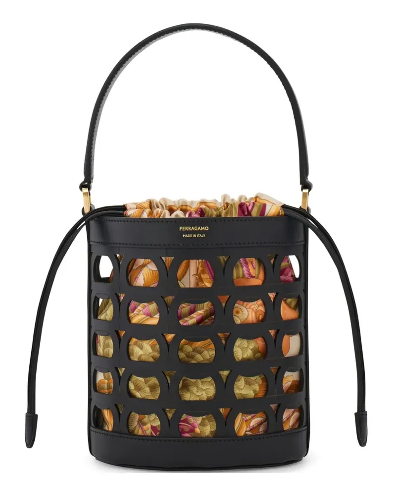 Ferragamo Gancini bucket bag (XS) - Schwarz Schwarz