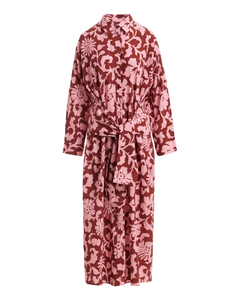 Essentiel floral-print tie-waist shirt dress - Braun Braun