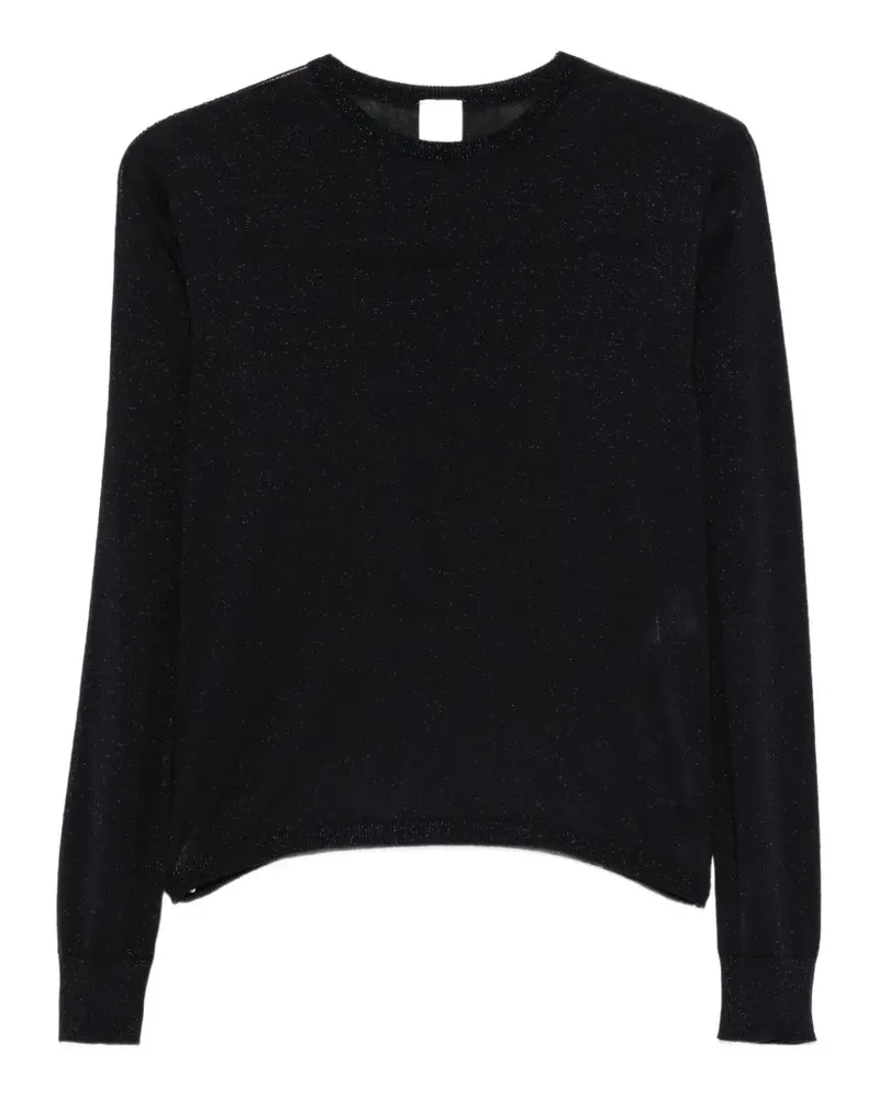 Eleventy metallic-thread crew-neck sweater - Blau Blau