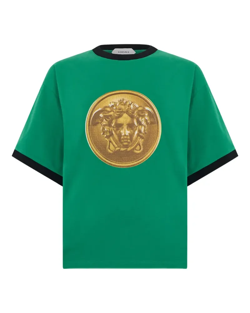 Versace T-Shirt mit Medusa-Print - Grün Grün
