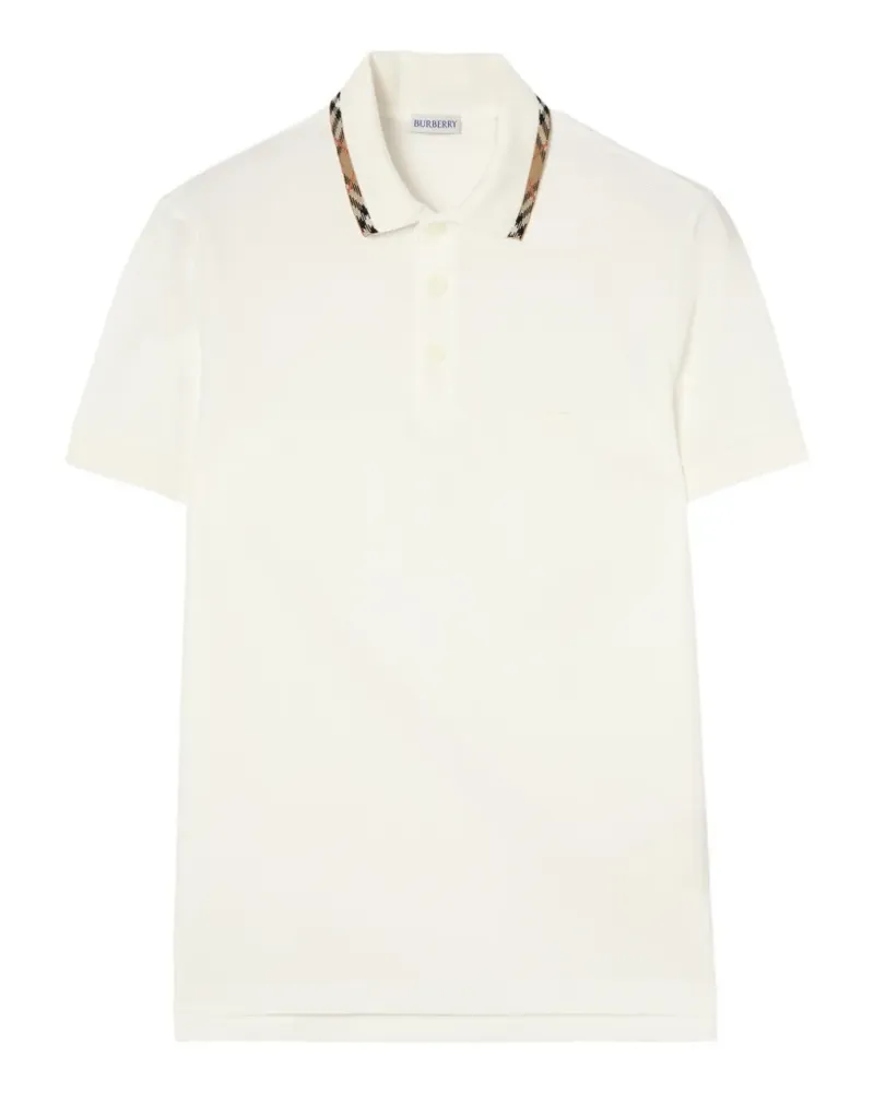 Burberry Check-trim cotton polo shirt - Weiß Weiß
