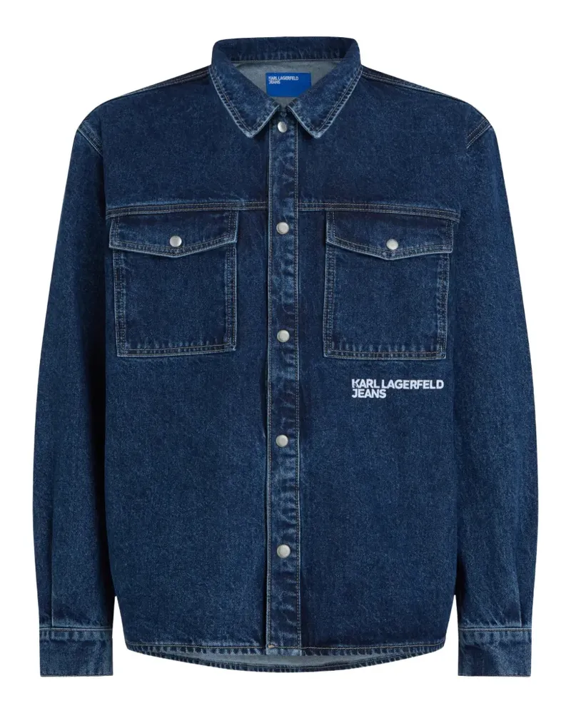 Karl Lagerfeld Jeans-Hemdjacke mit Logo - Blau Blau