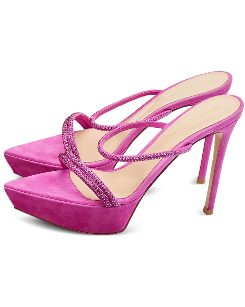 Gianvito Rossi Cannes Sandalen aus Wildleder - Rosa Rosa