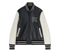 Collegejacke aus Leder - Schwarz