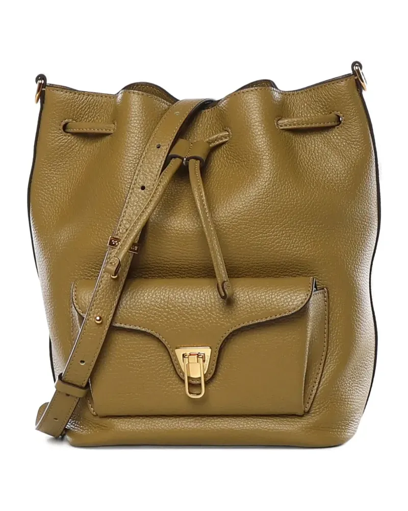 Coccinelle Beat Generation drawstring pocket leather bucket bag - Grün Grün