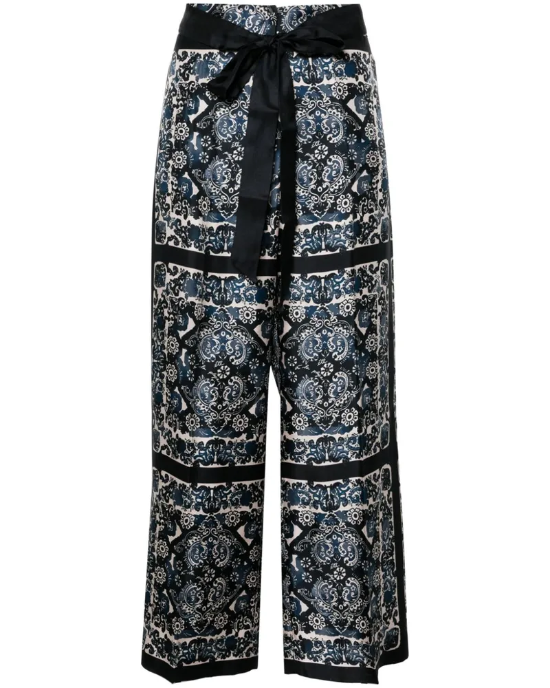 Max Mara Patty Cropped-Hose mit grafischem Print - Blau Blau