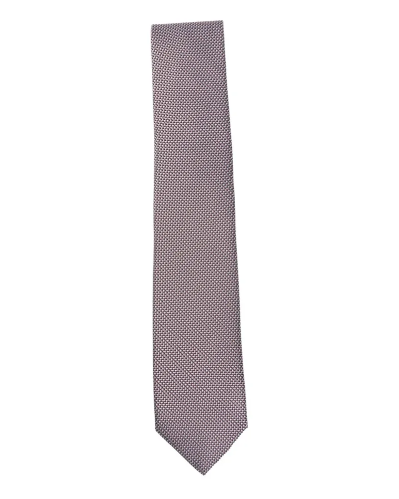 Brioni geometric-pattern silk tie - Rot Rot