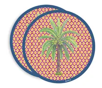 Set aus zwei Masonite Hima Palm Tischsets - Rosa