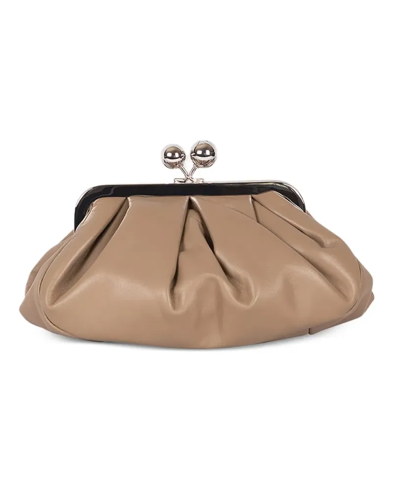 Max Mara Small Pasticcino gathered frame clutch bag - Nude Nude