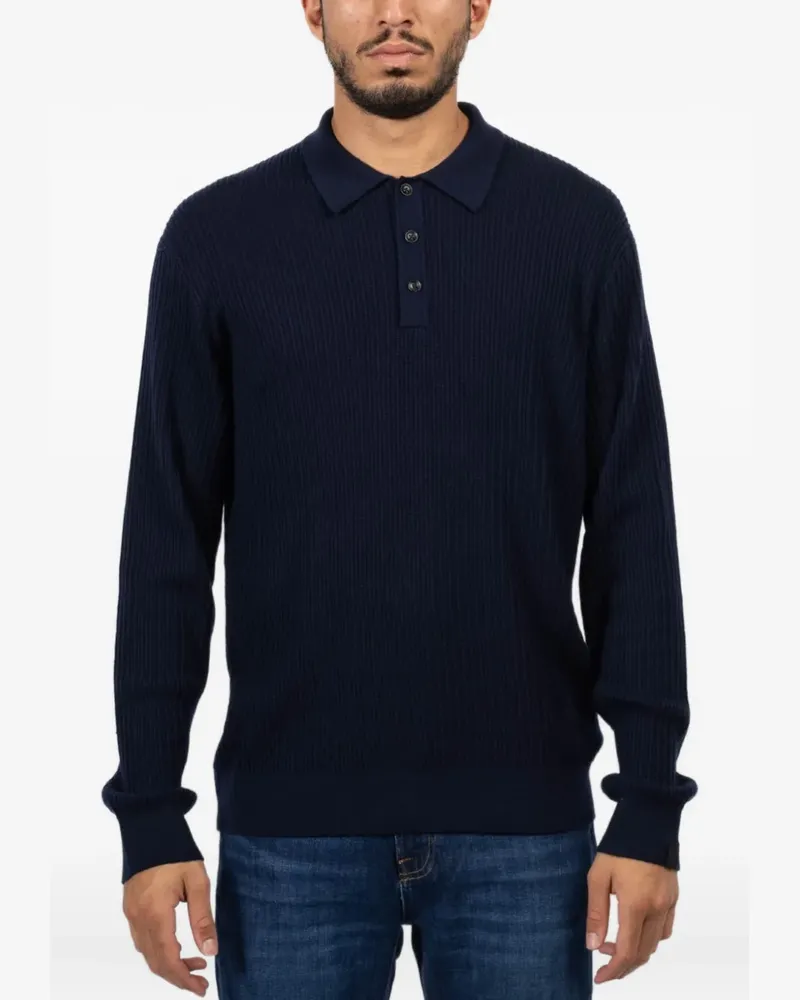 Rag & Bone Geripptes Crawford Poloshirt - Blau Blau