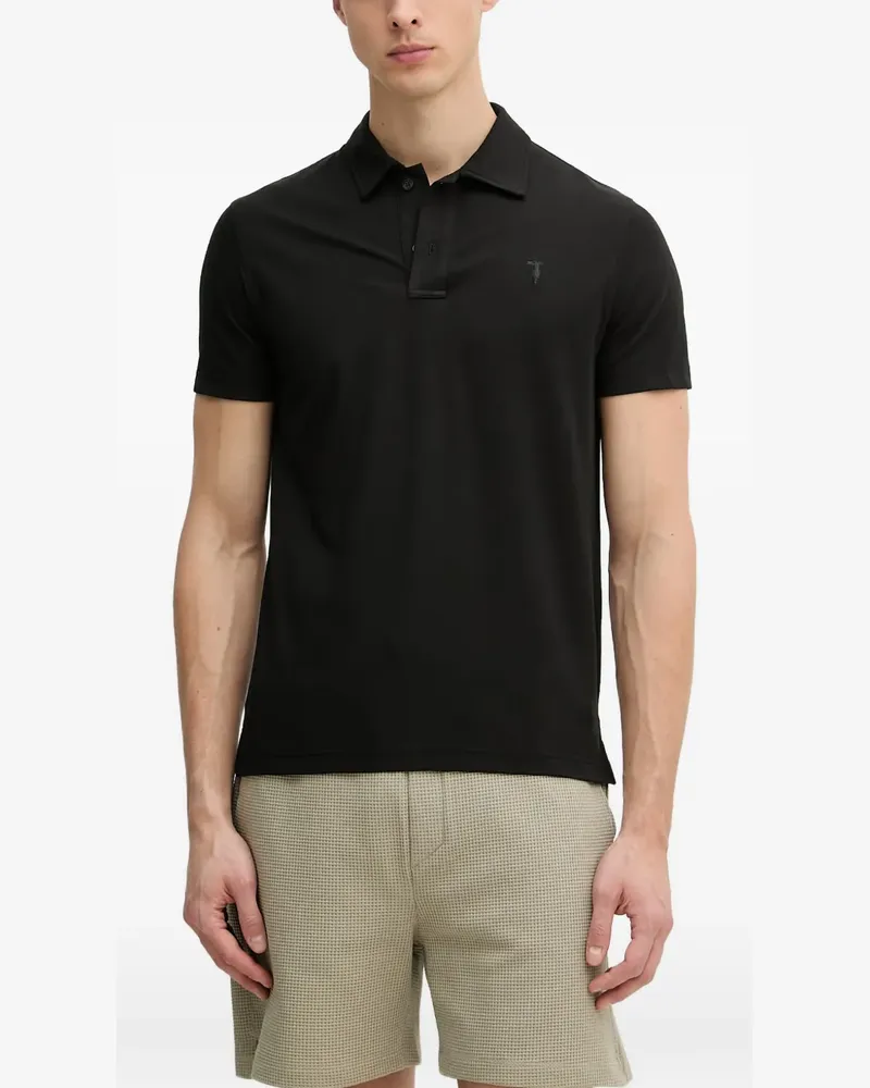 Trussardi logo-embroidered piqué polo shirt - Schwarz Schwarz