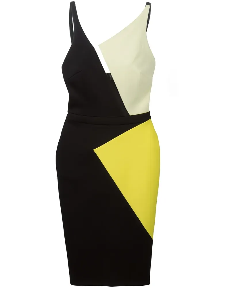 David Koma Enganliegendes Kleid mit Colour-Block-Optik - Schwarz Schwarz