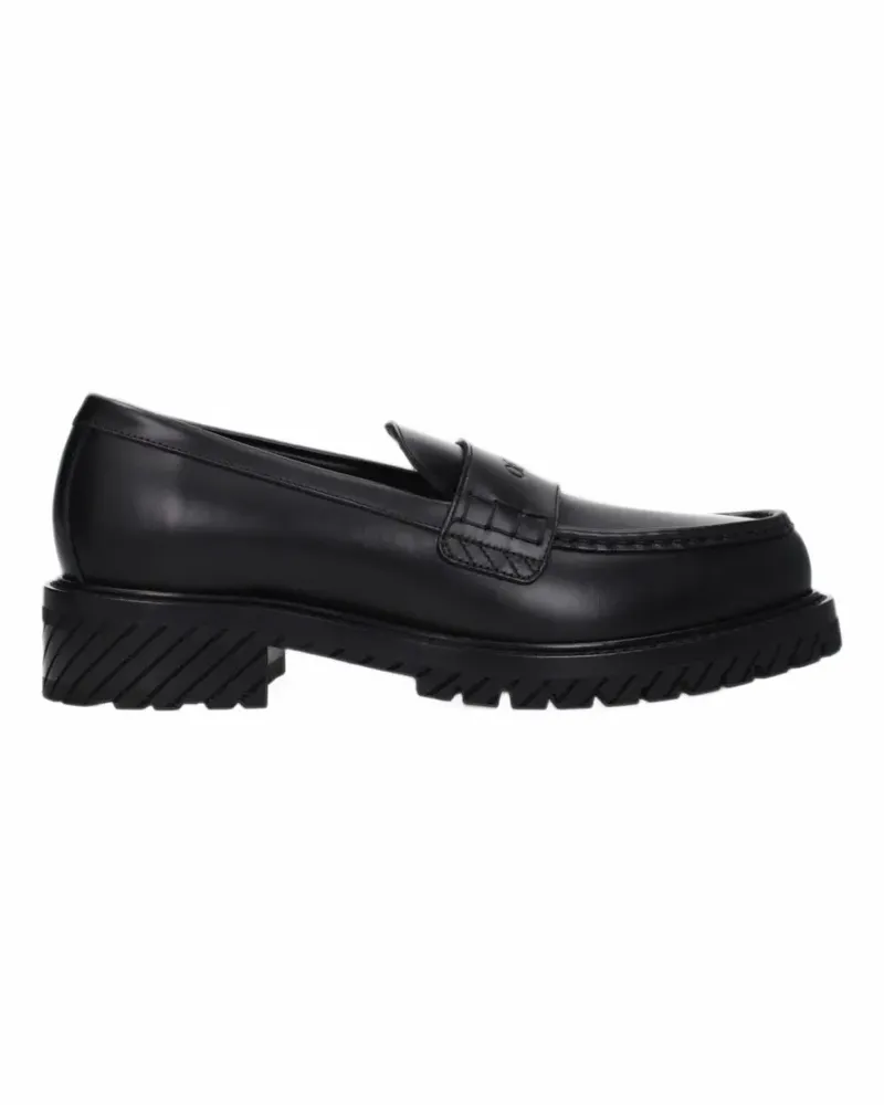 OFF-WHITE logo-debossed loafers - Schwarz Schwarz