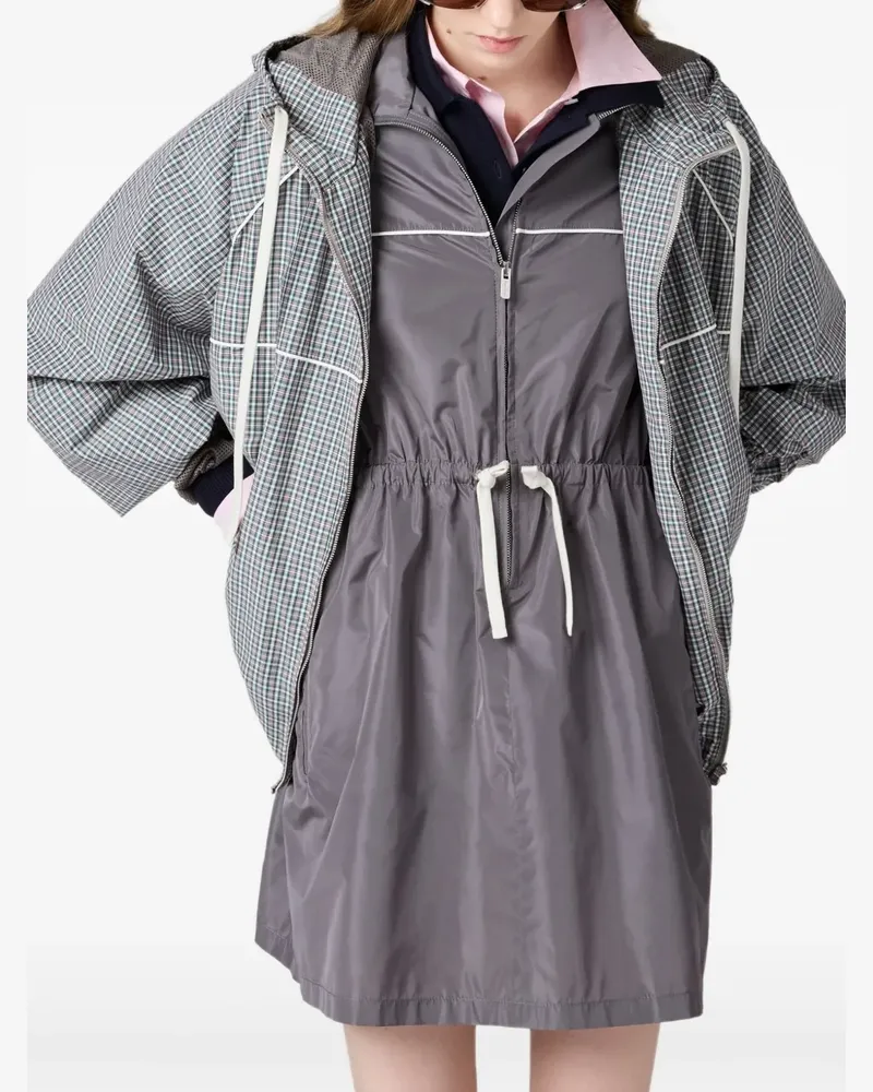Miu Miu Karierte Bomberjacke - Grau Grau