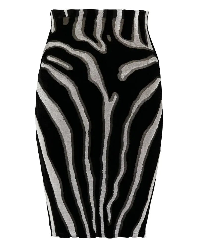 Balmain Minirock mit Zebra-Print - Schwarz Schwarz