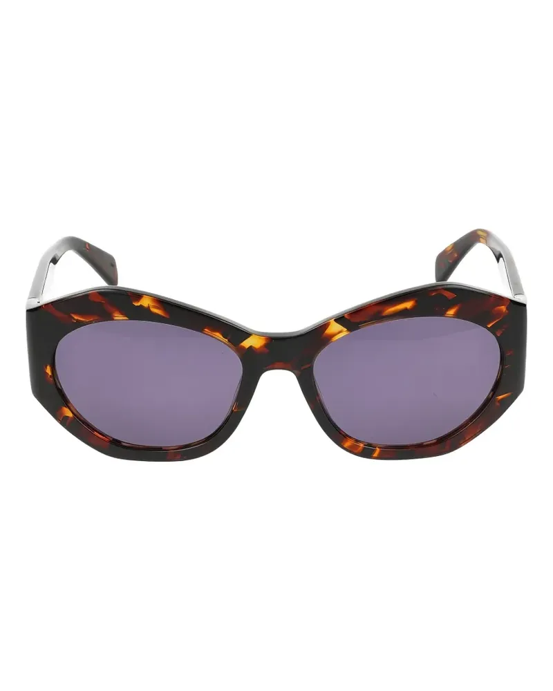 Liu Jo tortoiseshell-effect geometric-frame sunglasses - Braun Braun
