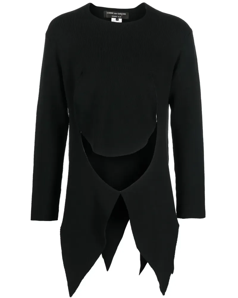 Comme des Garçons Asymmetrischer Pullover mit Cut-Out - Schwarz Schwarz