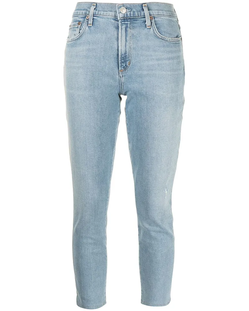 AGOLDE Skinny-Jeans in Distressed-Optik - Blau Blau
