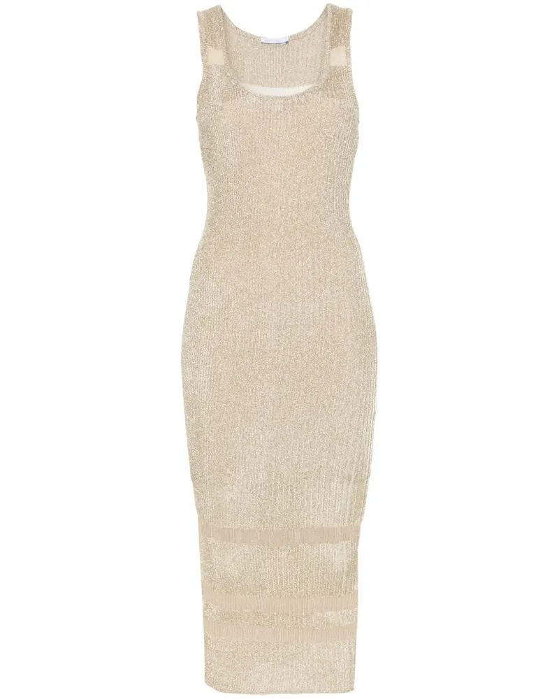 Patrizia Pepe Midikleid aus Lurex - Gold Gold