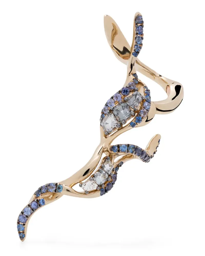 Bibi van der Velden 18kt Puff Weißgoldohrring mit Schmucksteinen Gold