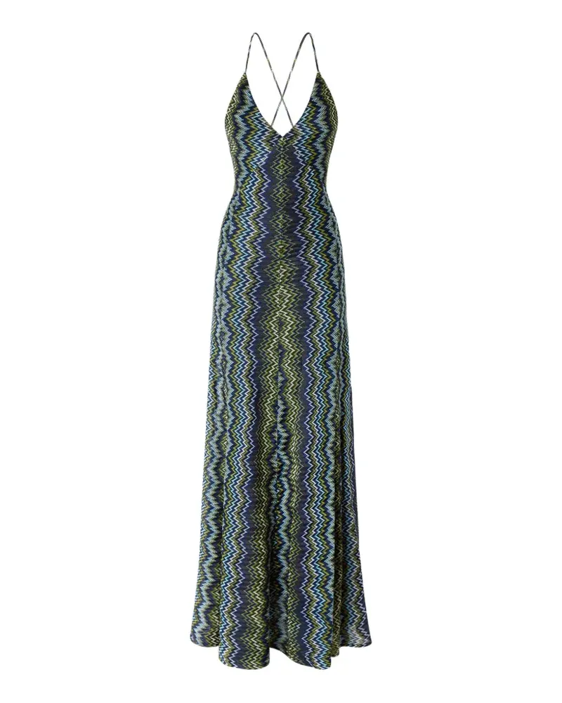 Missoni Langes Kleid aus Viskose mit Schlangenmotiv - Blau Blau