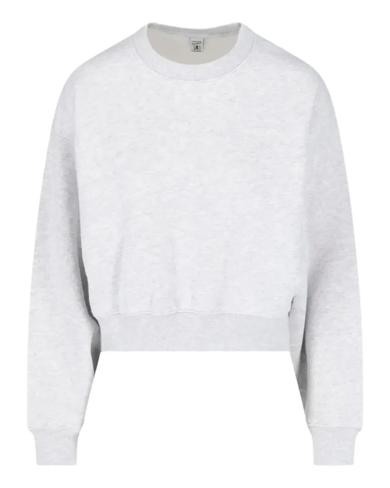 SPORTY & RICH Cropped-Sweatshirt mit Logo-Stickerei - Grau Grau