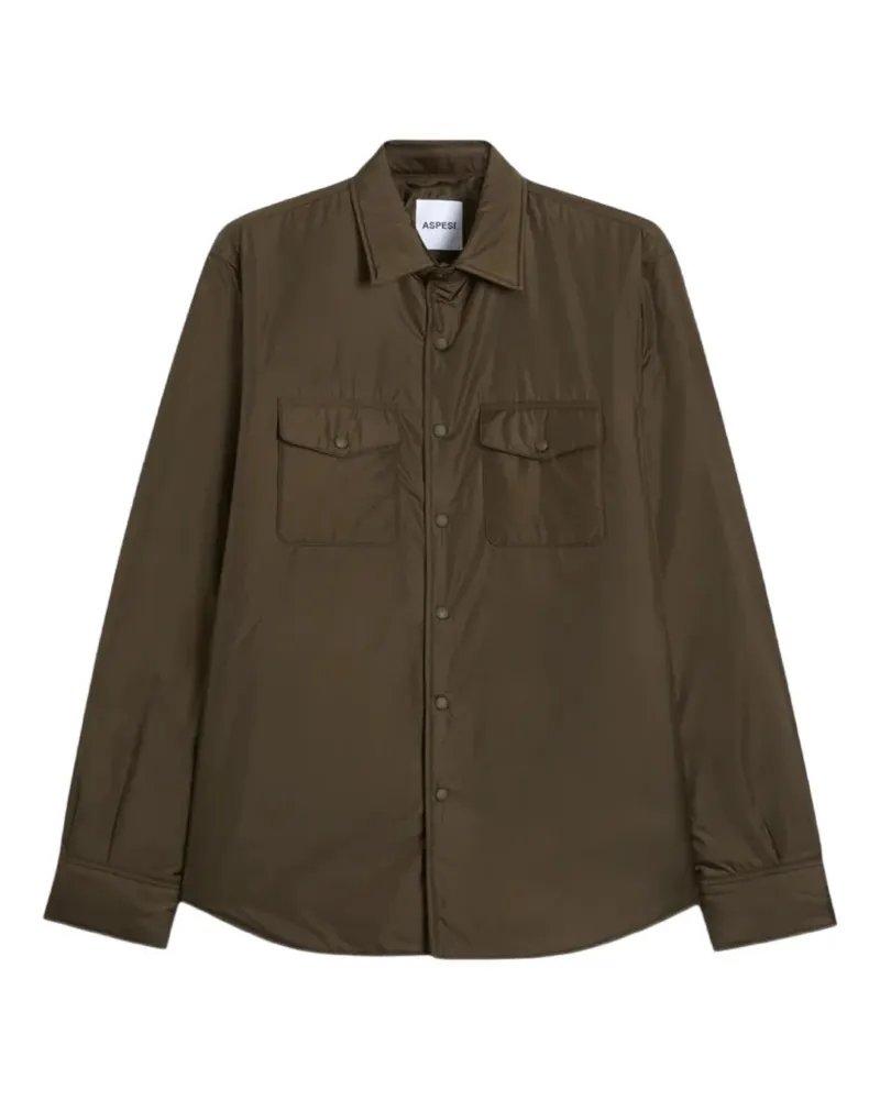 ASPESI Hemdjacke mit aufgesetzten Taschen - Grün Grün