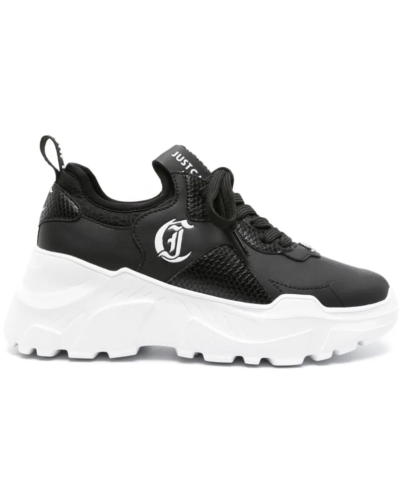 Just Cavalli Sneakers mit Logo-Applikation - Schwarz Schwarz