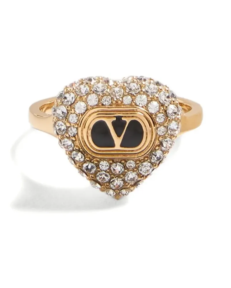 Valentino Garavani Coeur Royal Herzring mit Kristallen - Gold Gold