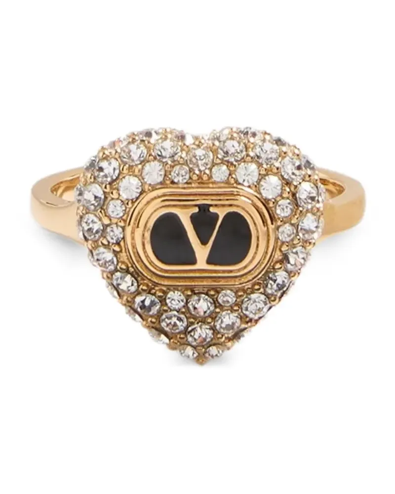 Valentino Garavani Coeur Royal Herzring mit Kristallen - Gold Gold