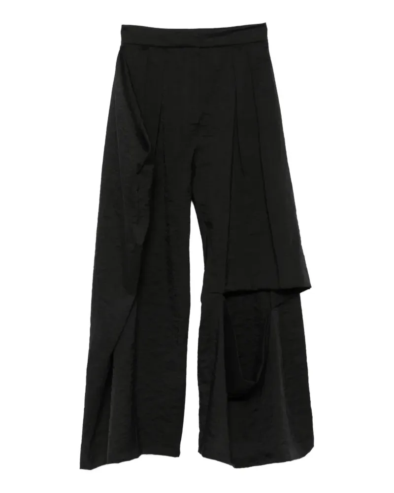 A.W.A.K.E. pocket draped palazzo pants - Schwarz Schwarz