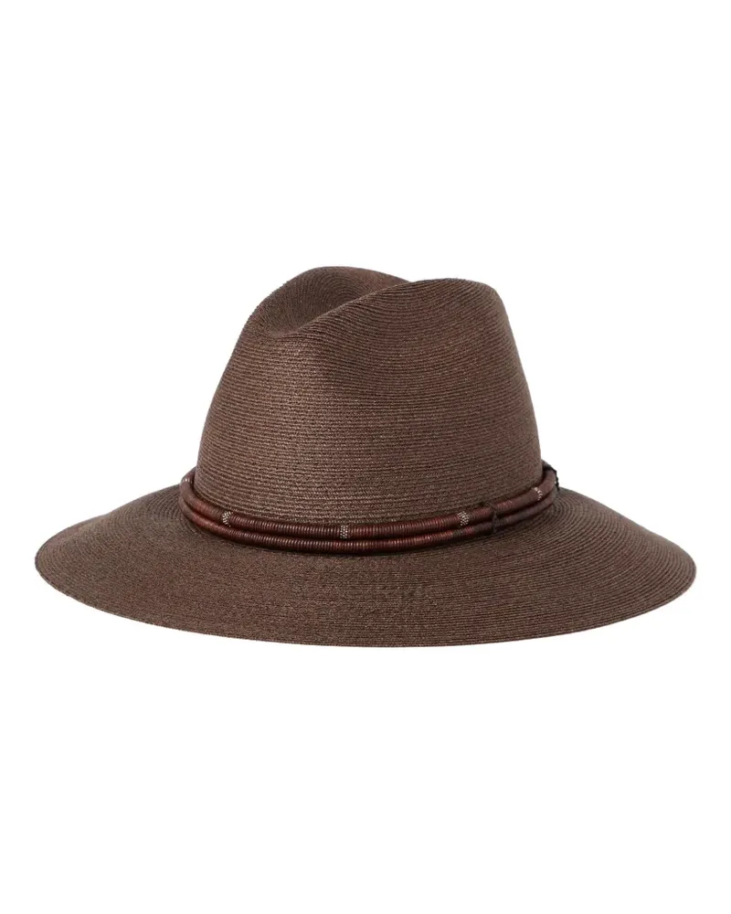 Brunello Cucinelli Piece Hut mit Schmucksteinen - Braun Braun