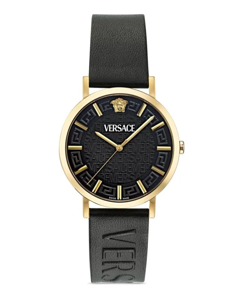 Versace Greca Slim 40mm Schwarz