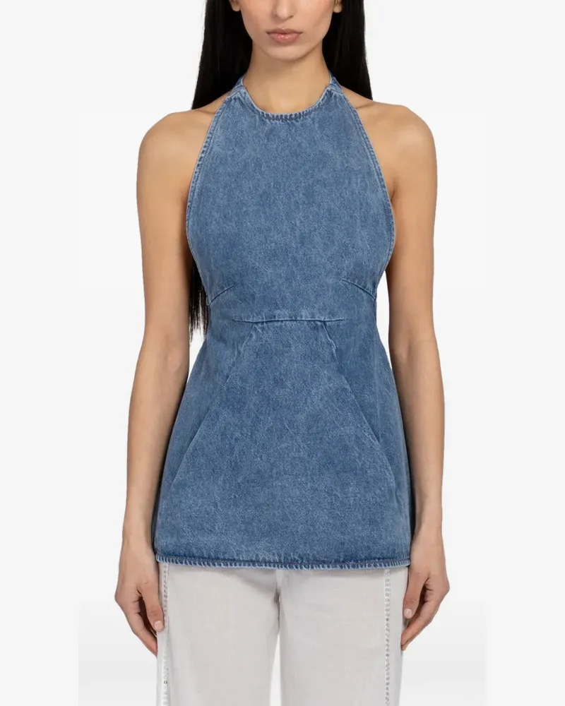 GIMAGUAS halterneck backless top - Blau Blau