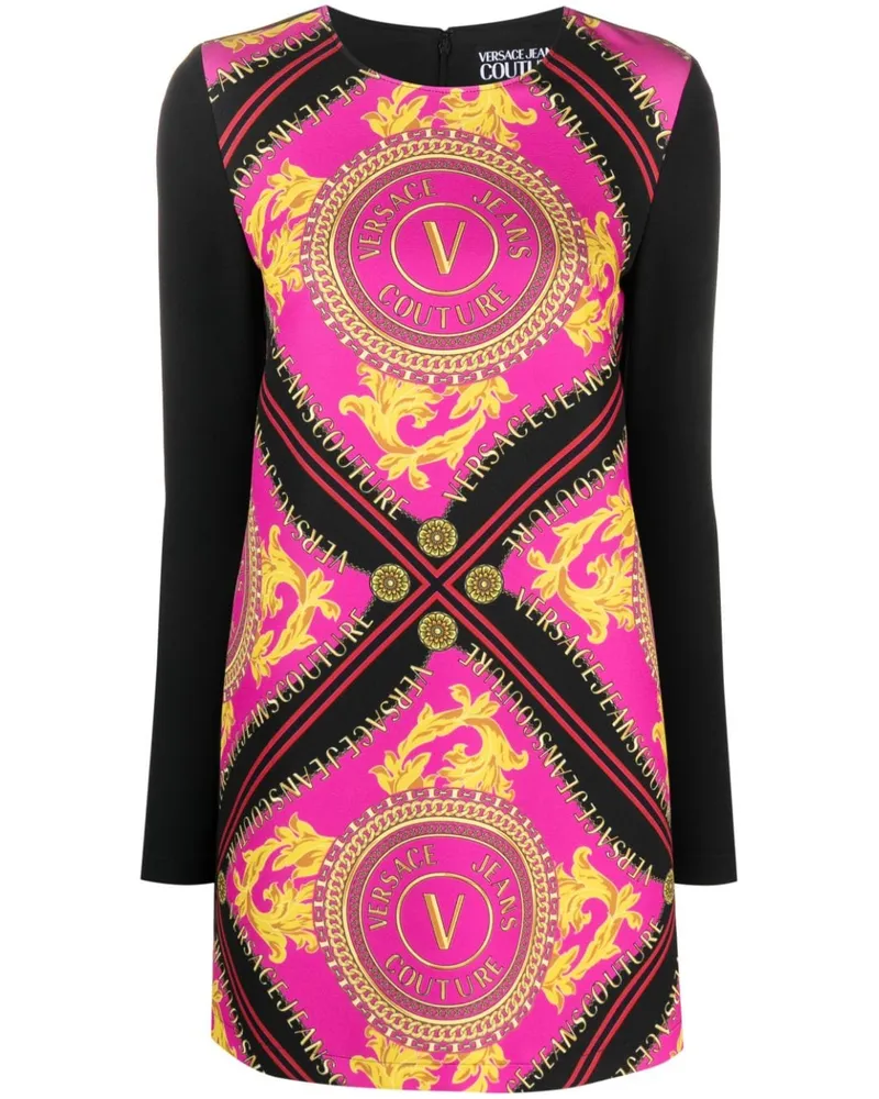 Versace Jeans Minikleid mit Logo-Print - Rosa Rosa