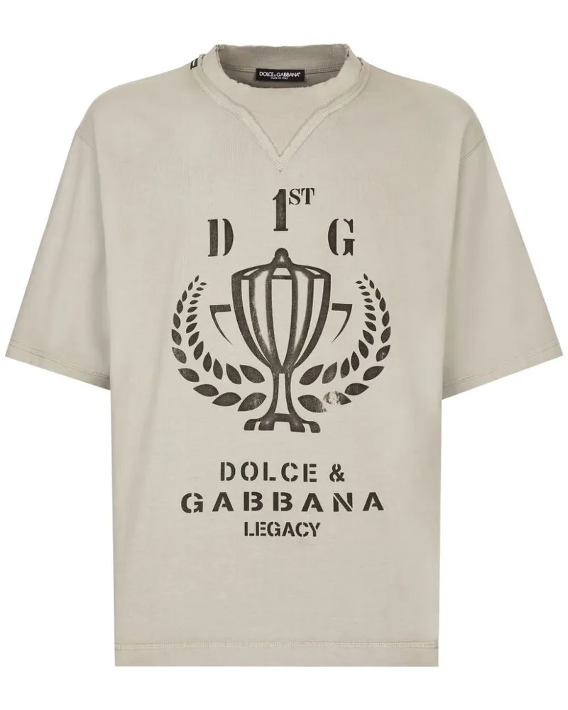 Dolce & Gabbana T-Shirt mit Logo-Print - Grau Grau