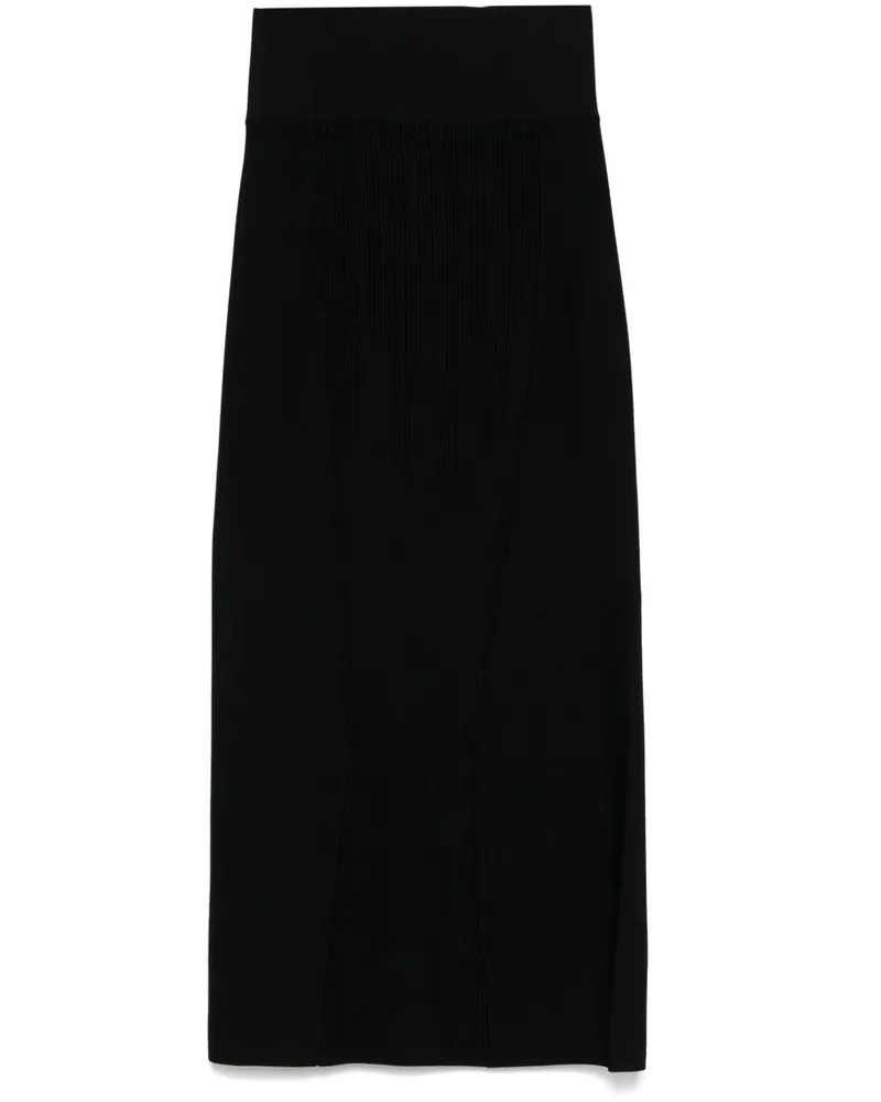 Thierry Mugler Midirock mit hohem Bund - Schwarz Schwarz