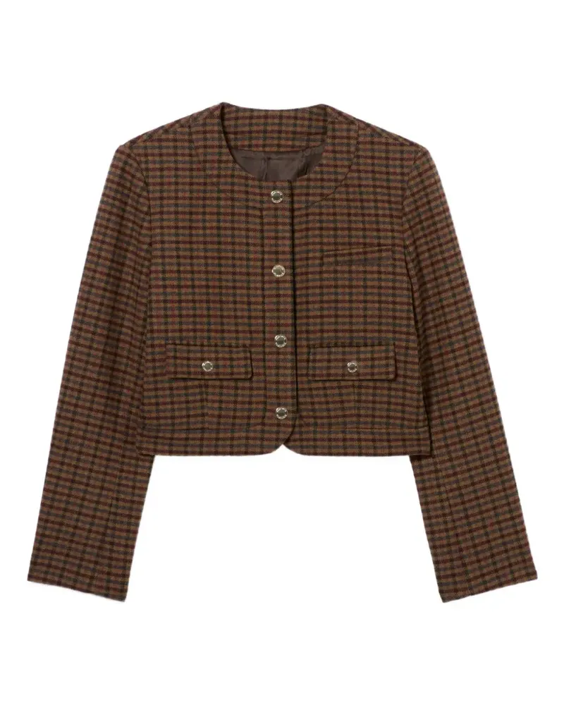 Claudie Pierlot Gerade Jacke mit Karomuster - Braun Braun