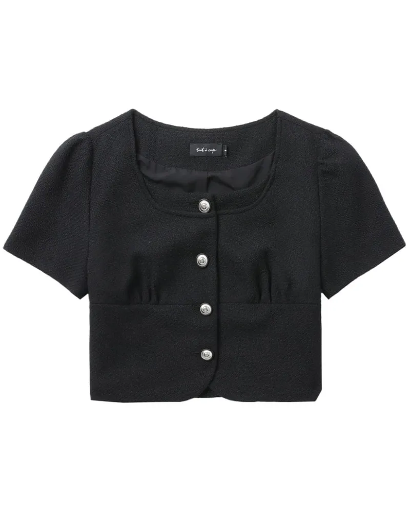 Tout a Coup Cropped-Top mit Raffung - Schwarz Schwarz
