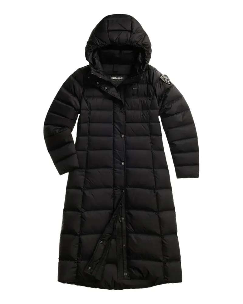 Blauer Anita quilted hooded coat - Schwarz Schwarz