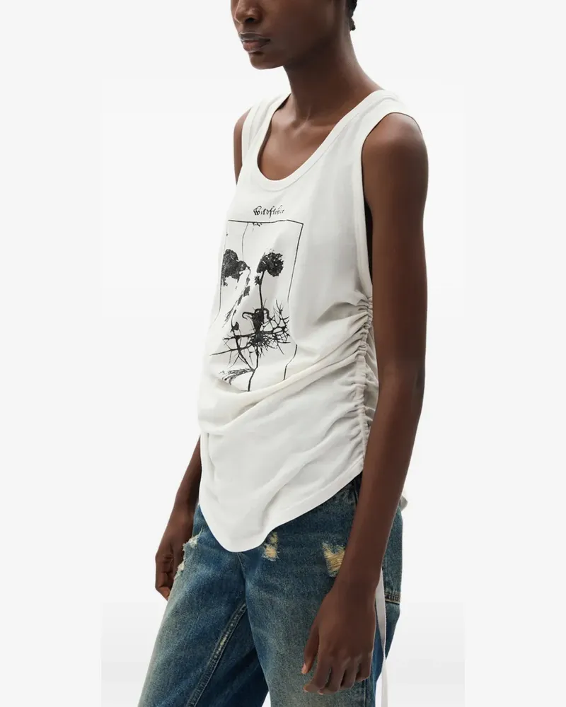 Ann Demeulemeester Mexi jersey tank top - Weiß Weiß