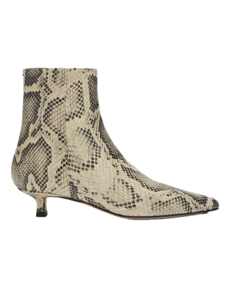 aeyde Sofie snakeskin-effect ankle boots - Nude Nude