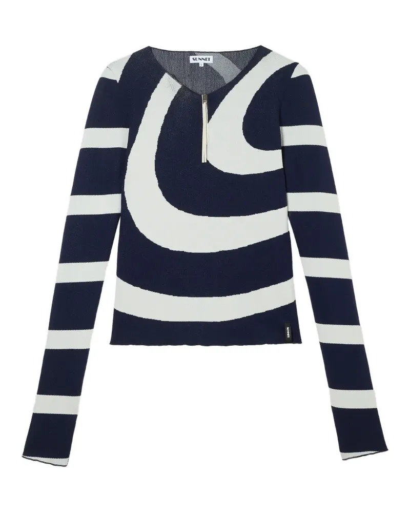 SUNNEI Schmaler Pullover mit Reißverschluss - Blau Blau