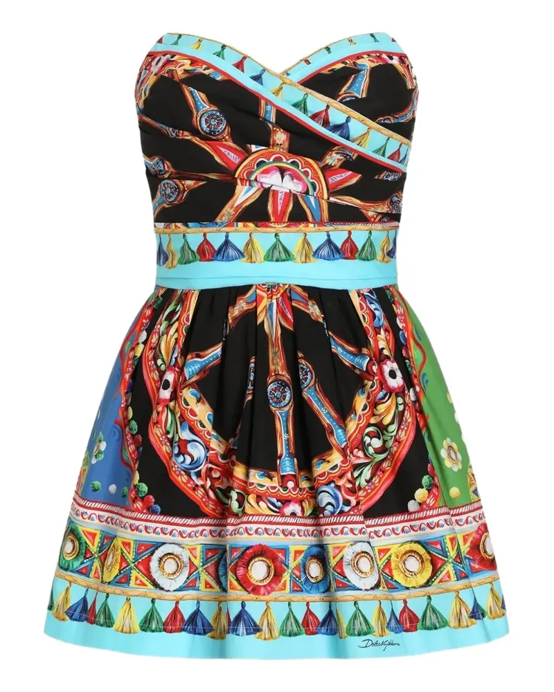 Dolce & Gabbana Kleid mit Carretto-Print - Schwarz Schwarz