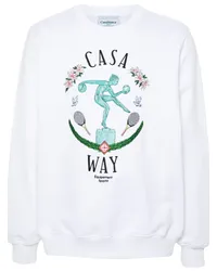 Casablanca Paris Sweatshirt mit Statue en Marbre-Stickerei Weiß