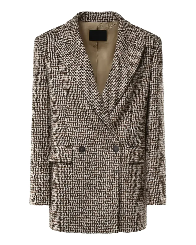 Dondup houndstooth double-breasted jacket - Braun Braun