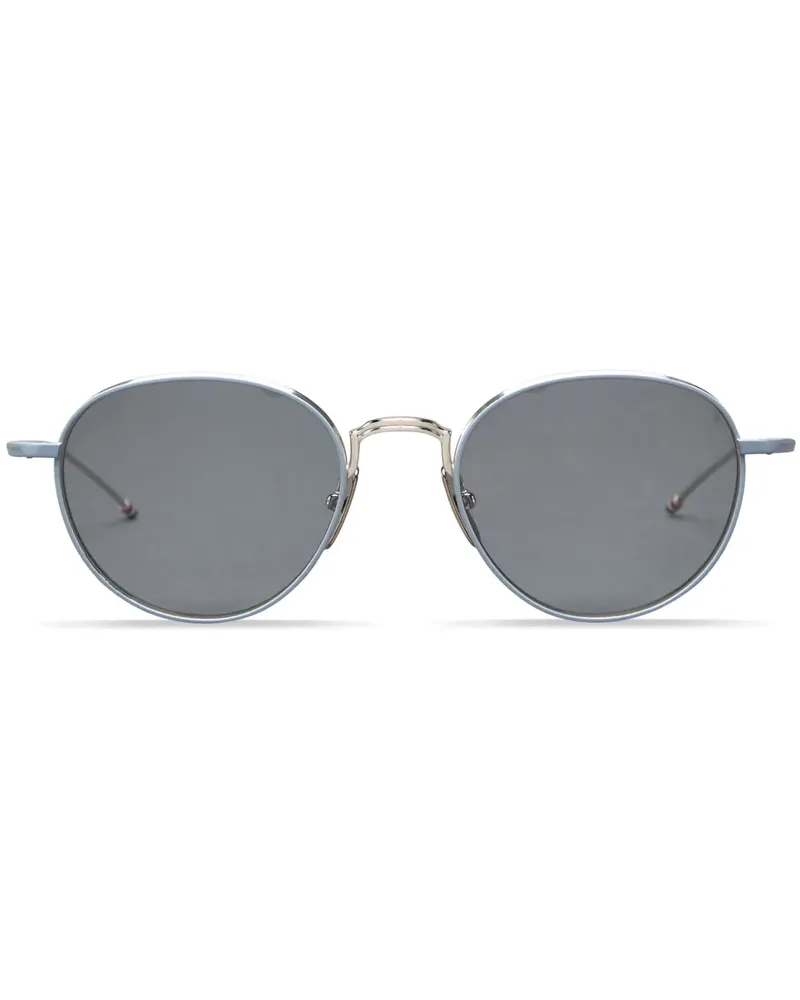 Thom Browne Sonnenbrille mit rundem Gestell - Silber Silber