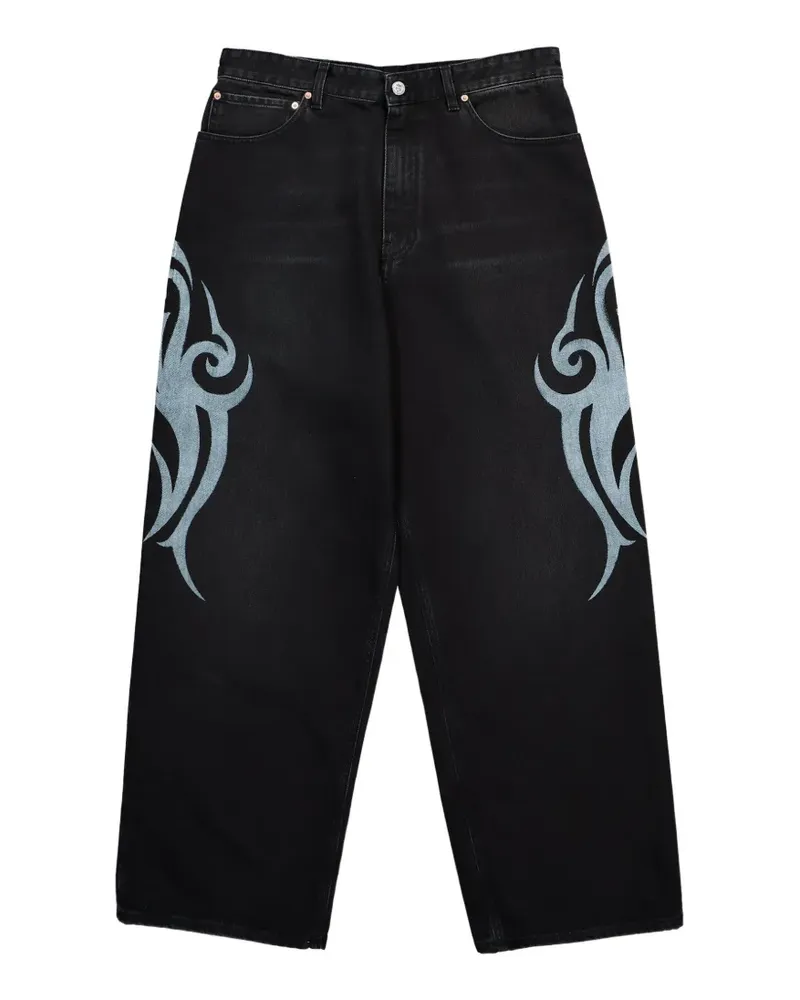 VETEMENTS Graffiti baggy jeans - Schwarz Schwarz