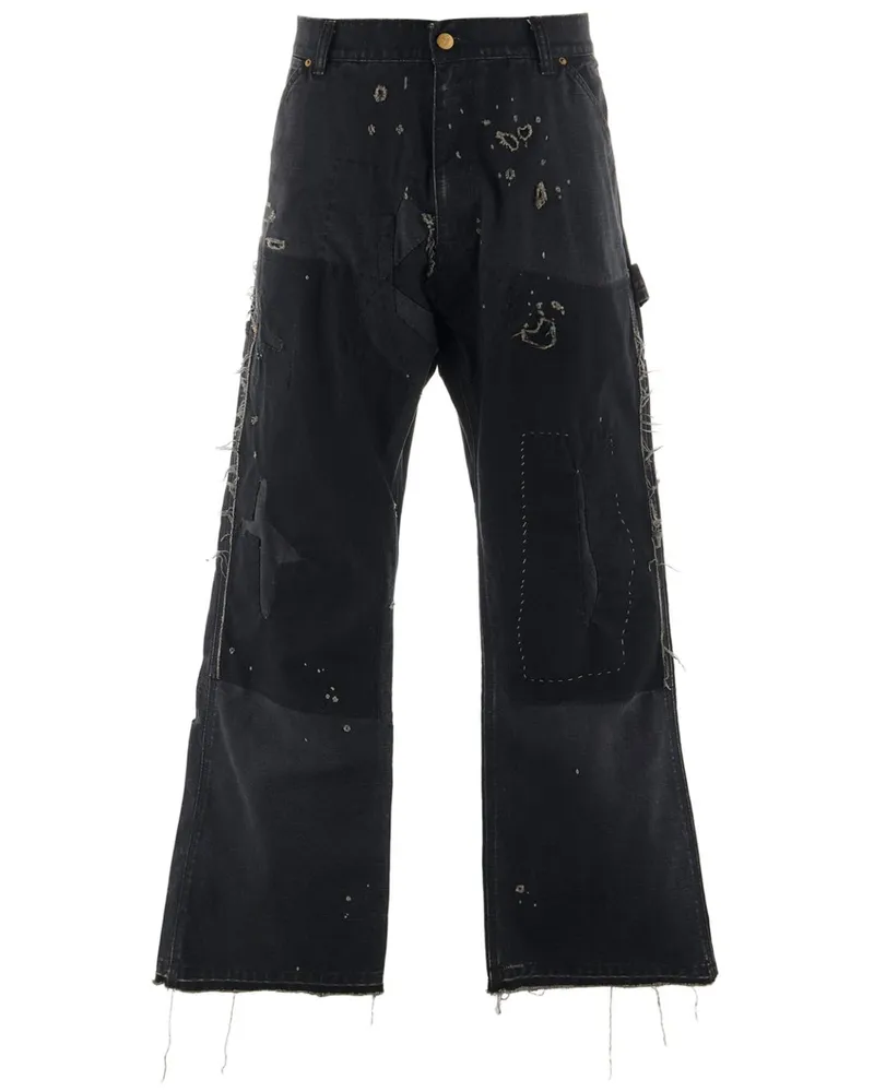 SAINT MXXXXXX Weite Jeans im Distressed-Look - Schwarz Schwarz