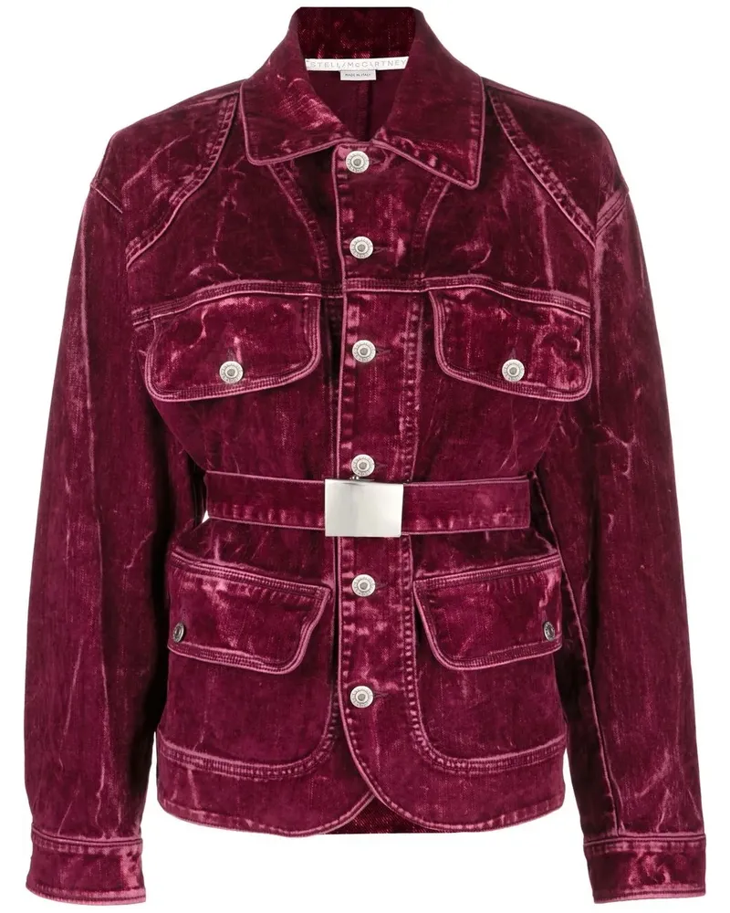 Stella McCartney Samtjacke mit Gürtel - Nude Nude